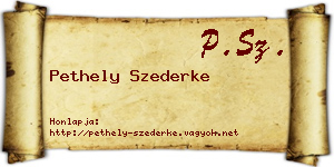 Pethely Szederke névjegykártya